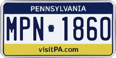 PA license plate MPN1860