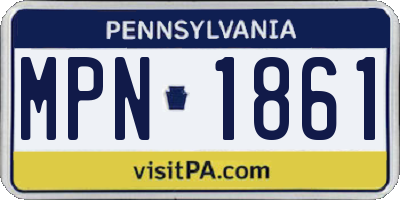 PA license plate MPN1861