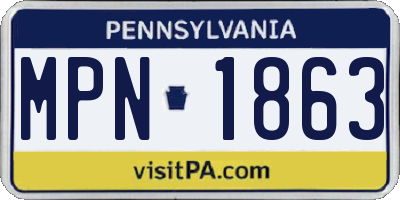 PA license plate MPN1863