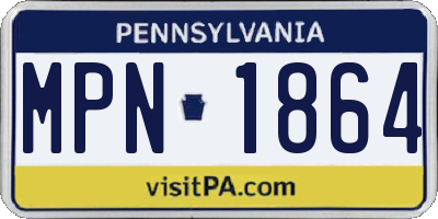PA license plate MPN1864