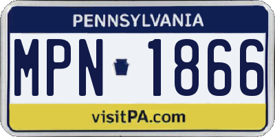 PA license plate MPN1866
