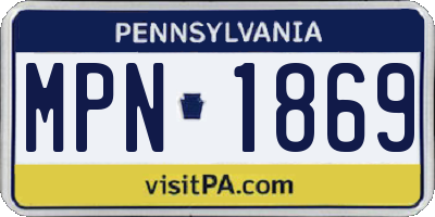 PA license plate MPN1869