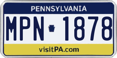 PA license plate MPN1878