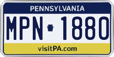 PA license plate MPN1880