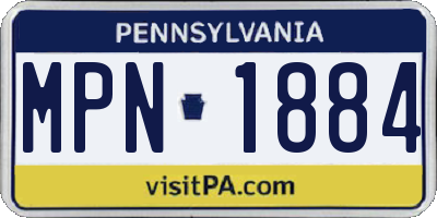PA license plate MPN1884