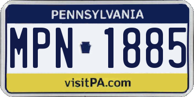 PA license plate MPN1885