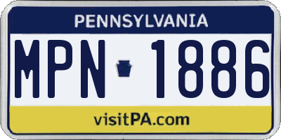 PA license plate MPN1886