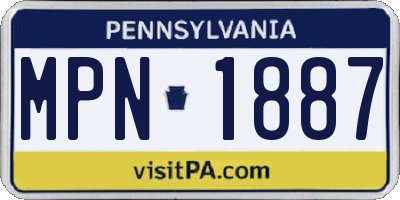 PA license plate MPN1887