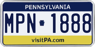 PA license plate MPN1888