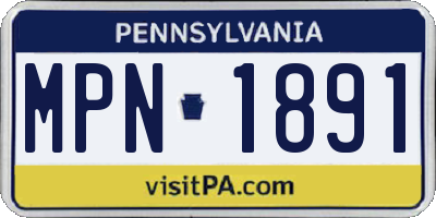PA license plate MPN1891