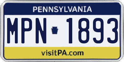 PA license plate MPN1893