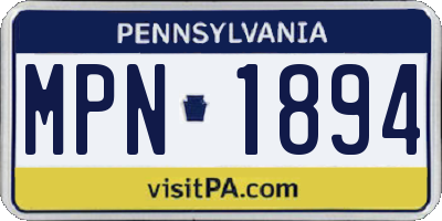 PA license plate MPN1894