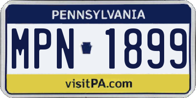 PA license plate MPN1899
