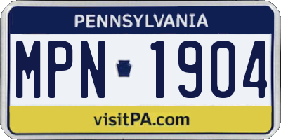 PA license plate MPN1904