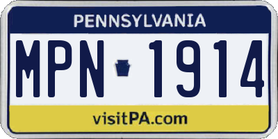 PA license plate MPN1914