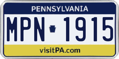 PA license plate MPN1915