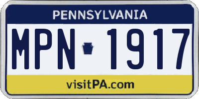 PA license plate MPN1917