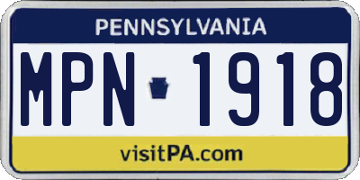 PA license plate MPN1918