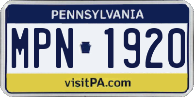 PA license plate MPN1920