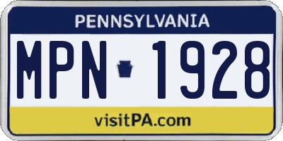 PA license plate MPN1928