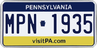 PA license plate MPN1935