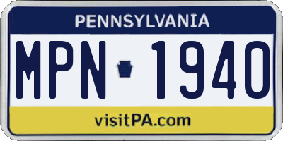 PA license plate MPN1940