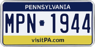 PA license plate MPN1944