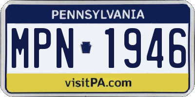 PA license plate MPN1946