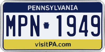 PA license plate MPN1949