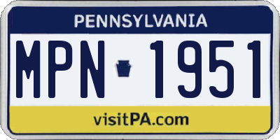 PA license plate MPN1951