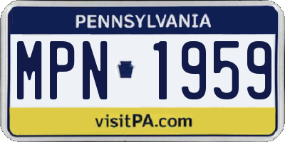 PA license plate MPN1959