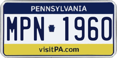 PA license plate MPN1960