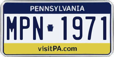 PA license plate MPN1971