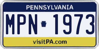 PA license plate MPN1973