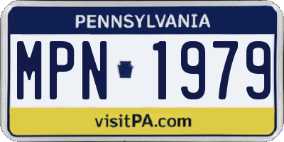 PA license plate MPN1979