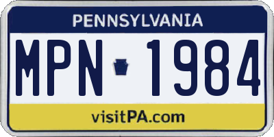 PA license plate MPN1984