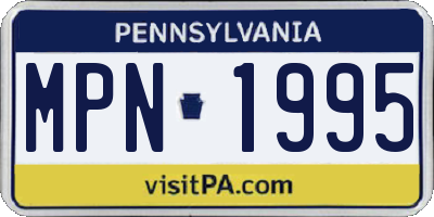 PA license plate MPN1995