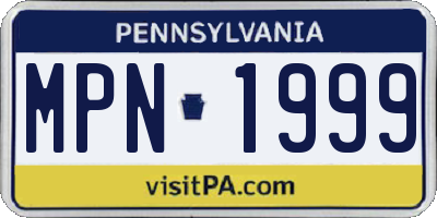 PA license plate MPN1999