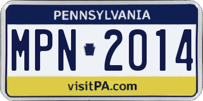 PA license plate MPN2014