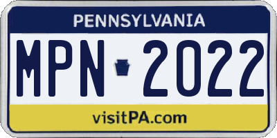 PA license plate MPN2022