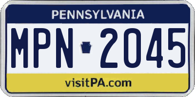 PA license plate MPN2045