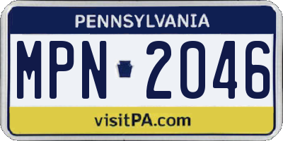 PA license plate MPN2046