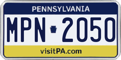 PA license plate MPN2050
