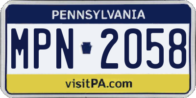 PA license plate MPN2058