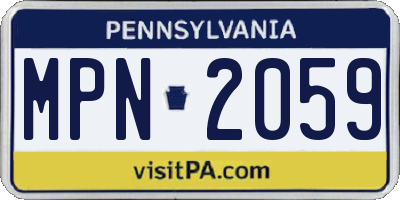 PA license plate MPN2059
