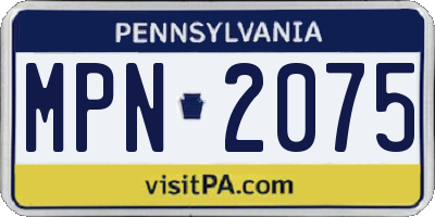 PA license plate MPN2075