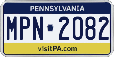 PA license plate MPN2082