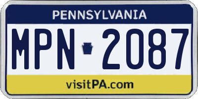 PA license plate MPN2087
