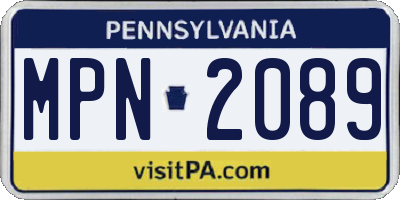 PA license plate MPN2089