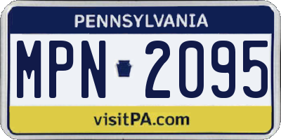 PA license plate MPN2095
